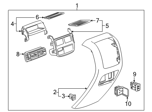 2022 Cadillac XT5 Center Console Diagram 3 - Thumbnail