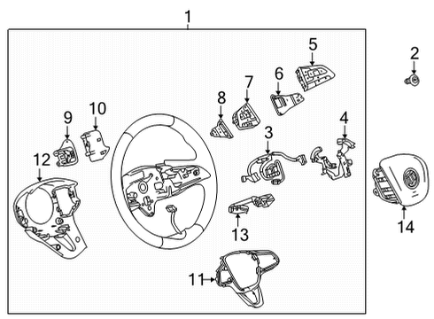 2022 Buick Enclave Steering Wheel & Trim Diagram