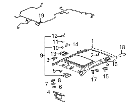 2005 Buick LaCrosse Interior Trim - Roof Diagram