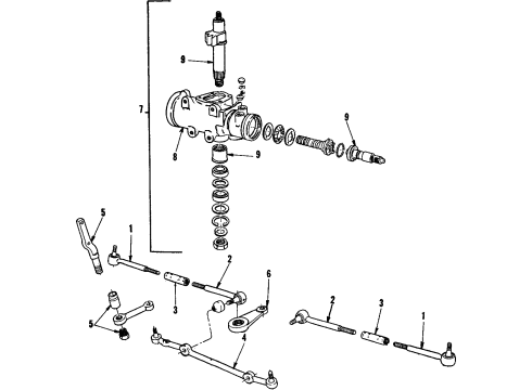 1991 Pontiac Firebird P/S Pump & Hoses, Steering Gear & Linkage Diagram