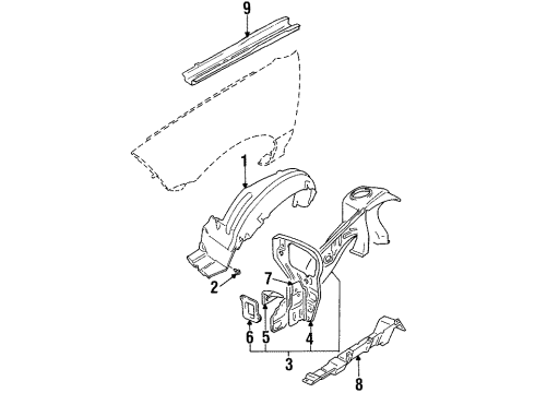 1987 Chevy Spectrum Cooling System, Radiator, Water Pump, Cooling Fan Diagram