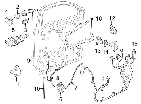 2024 Chevy Trax Lock Cylinder, Front Driver Side Diagram for 26273285