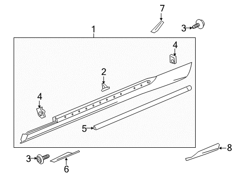 2014 Chevy Camaro Exterior Trim - Pillars, Rocker & Floor Diagram