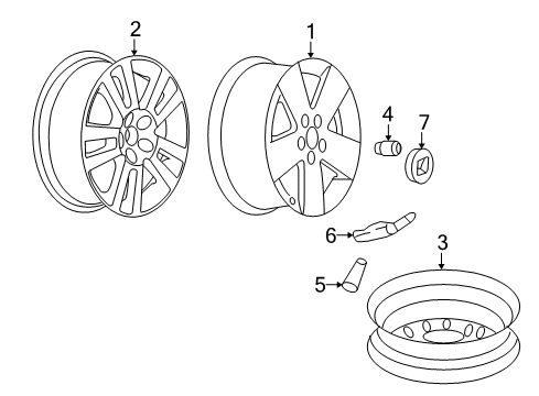 2008 Saturn Aura Wheels, Covers & Trim Diagram 3 - Thumbnail