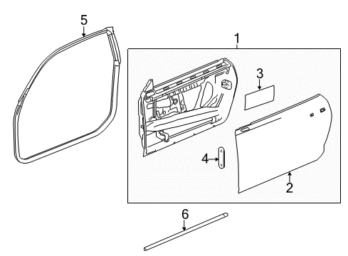 2014 Chevy Camaro Door & Components Diagram