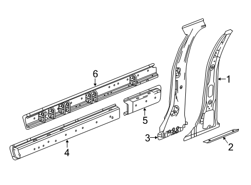 2018 Cadillac XT5 Outer Rocker Panel, Passenger Side Diagram for 84734968