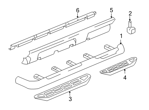 2005 Chevy Tahoe Step Bracket Diagram for 10362372