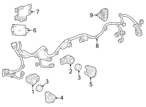 2023 GMC Canyon Electrical Components - Rear Bumper Diagram