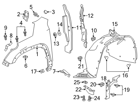 2017 GMC Acadia Fender & Components Diagram