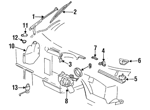 1988 Chevy Corvette Washer Reservoir Diagram for 22039451