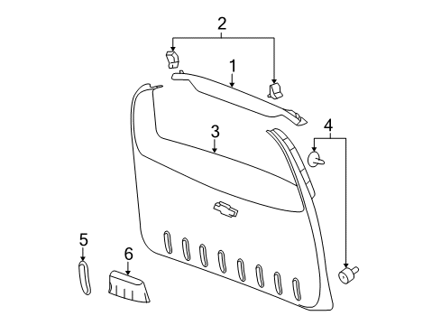 2010 Chevy HHR Interior Trim - Lift Gate Diagram