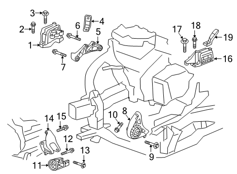 2017 GMC Acadia Engine & Trans Mounting Diagram