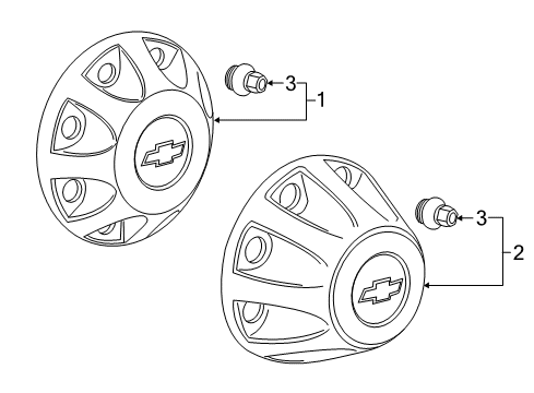 2017 Chevy Silverado 2500 HD Wheel Covers & Trim Diagram 1 - Thumbnail