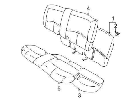 2004 Buick LeSabre Rear Seat Components Diagram 2 - Thumbnail