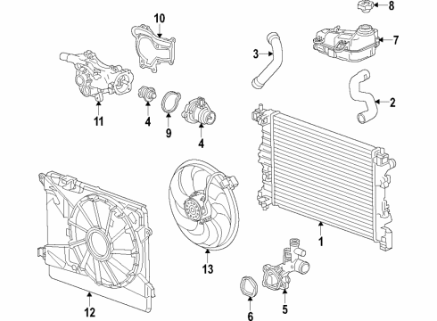 2021 Chevy Trax Fan Relay, Gray Diagram for 13500120