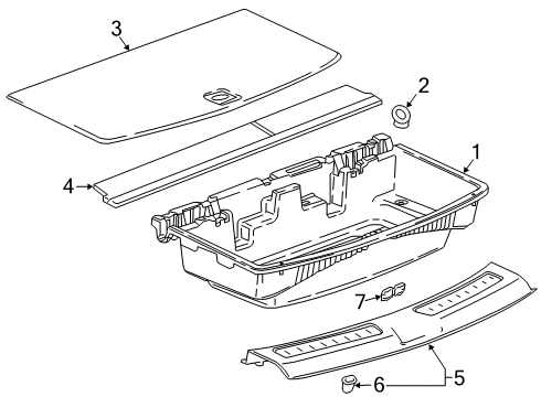 2022 Buick Enclave Interior Trim - Rear Body Diagram