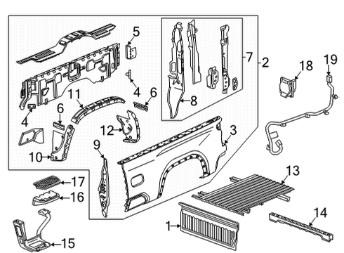 2024 Chevy Silverado 3500 HD Side Panel, Driver Side Diagram for 85143940