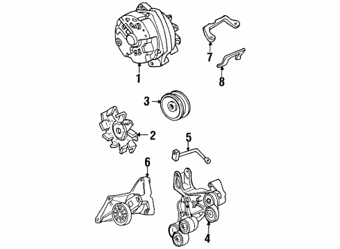 1995 Pontiac Bonneville Alternator Diagram for 10463634