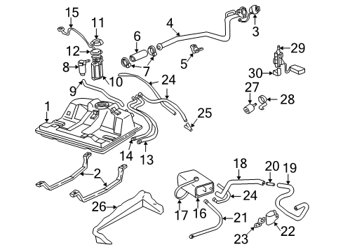 2004 Chevy Monte Carlo Fuel Cap, Black Diagram for 19432733