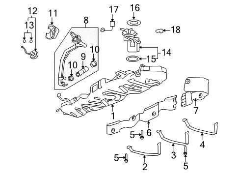 2007 Saturn Outlook Fuel System Components Diagram