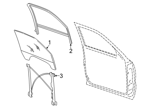 2006 Chevy Silverado 1500 Front Door - Glass & Hardware Diagram