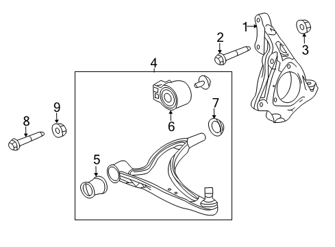 2015 Chevy Malibu Front Suspension Components, Lower Control Arm, Stabilizer Bar Diagram