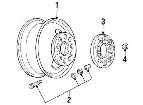 1991 GMC C3500 Wheels, Covers & Trim Diagram 1 - Thumbnail