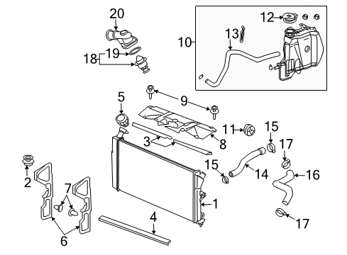 2009 Buick LaCrosse Radiator & Components Diagram