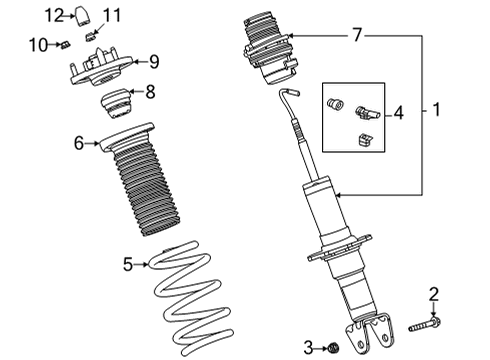 2024 Chevy Corvette Shock Mount Diagram for 87827440