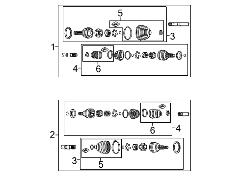 2008 Chevy Aveo Drive Axles - Front Diagram