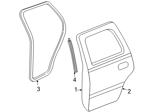 2005 Chevy Silverado 1500 Rear Door, Body Diagram 2 - Thumbnail