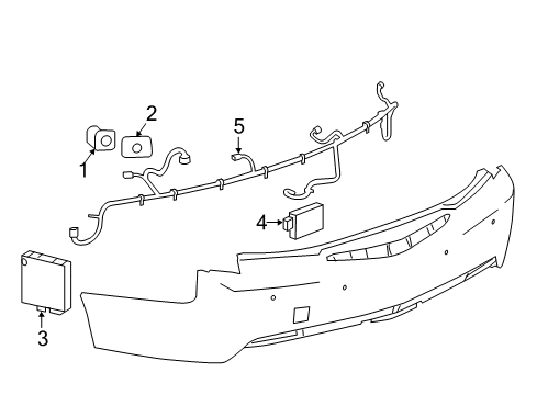 2013 Cadillac ATS Electrical Components - Rear Bumper Diagram