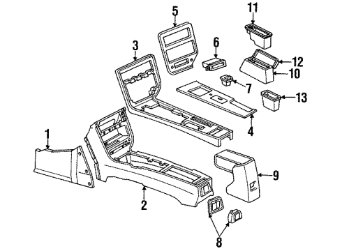 1988 Pontiac Grand Am Upper Console Diagram for 22555707