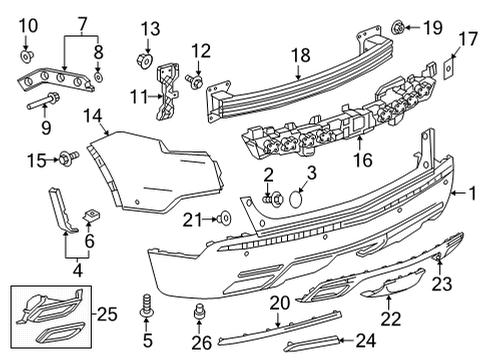 2023 Cadillac XT5 Bumper Cover Diagram for 85169509