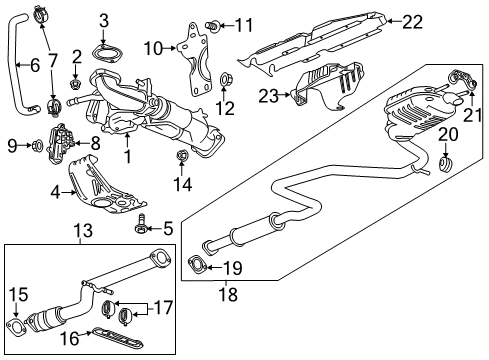 2016 Chevy Malibu Front Pipe Insulator Diagram for 84129717