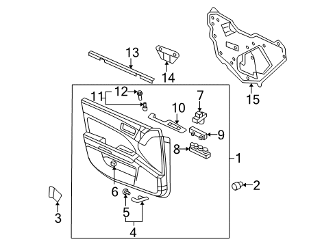 2005 Cadillac STS Door & Components Diagram