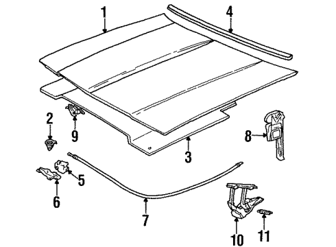 1987 Pontiac Safari Hood & Components Diagram