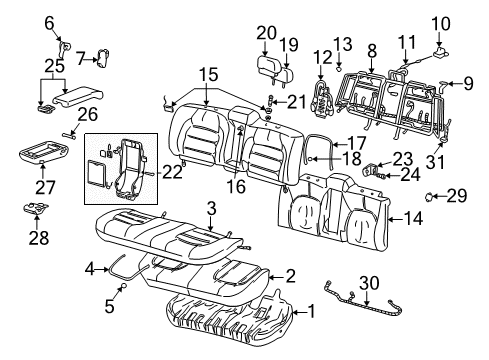 2002 Cadillac DeVille Hinge Bolt, Front Diagram for 88893016