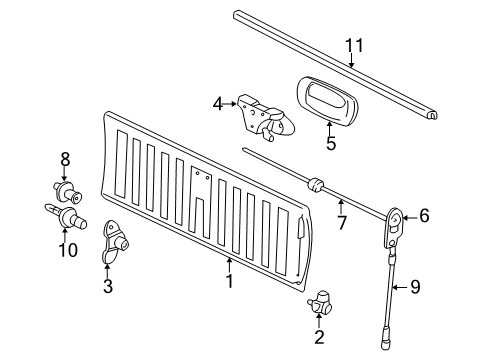 2004 Chevy Silverado 1500 Tail Gate, Body Diagram 4 - Thumbnail