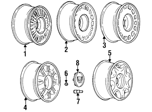 2002 Cadillac Eldorado Wheels, Covers & Trim Diagram