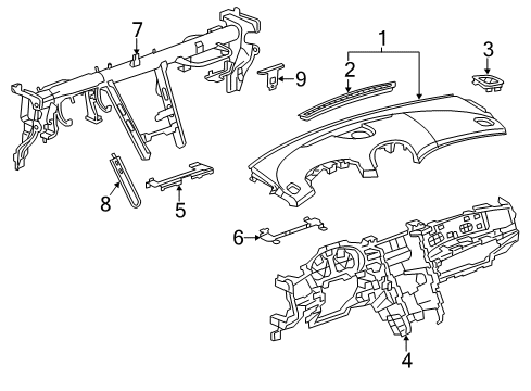 2014 Chevy Malibu Cluster & Switches, Instrument Panel Diagram 1 - Thumbnail