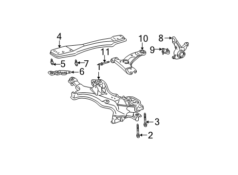 2004 Pontiac Vibe Front Suspension, Control Arm, Stabilizer Bar Diagram 4 - Thumbnail