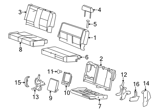 2007 Chevy Silverado 1500 Rear Seat Components Diagram 3 - Thumbnail