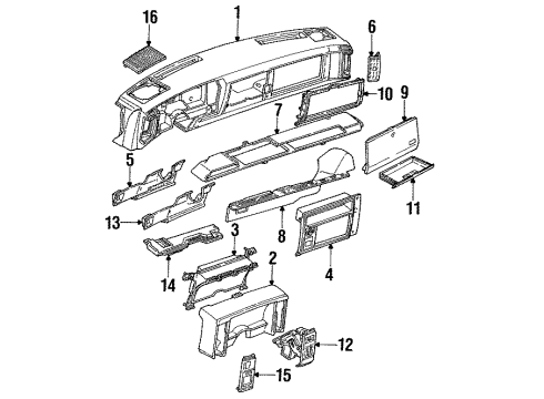 1990 GMC S15 Jimmy Instrument Panel Diagram