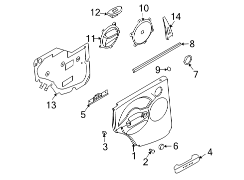 2004 Chevy Aveo Interior Trim - Rear Door Diagram