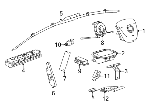 2019 Cadillac XTS Air Bag Components Diagram