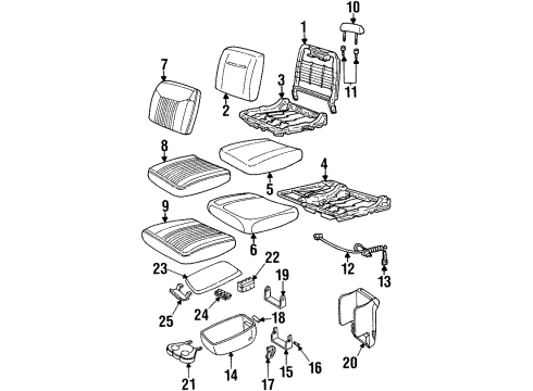1999 Buick LeSabre Latch, Gray, Front Diagram for 12521054