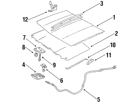 1994 Oldsmobile Cutlass Cruiser Hood & Components Diagram