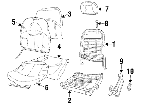2000 Oldsmobile Intrigue Cover Panel, Gray, Passenger Side Diagram for 16796166