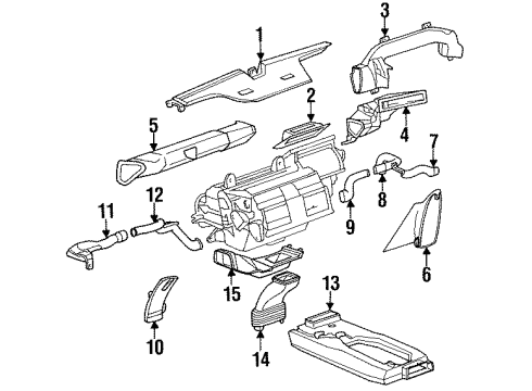 1995 Oldsmobile Aurora Air Duct Diagram for 25644409